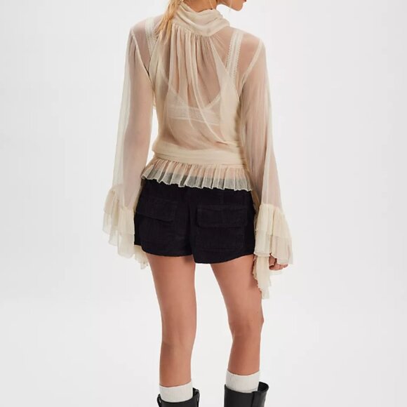 We The Free Knock Out Cord Shorties Color: Jet Black - Picture 2 of 4